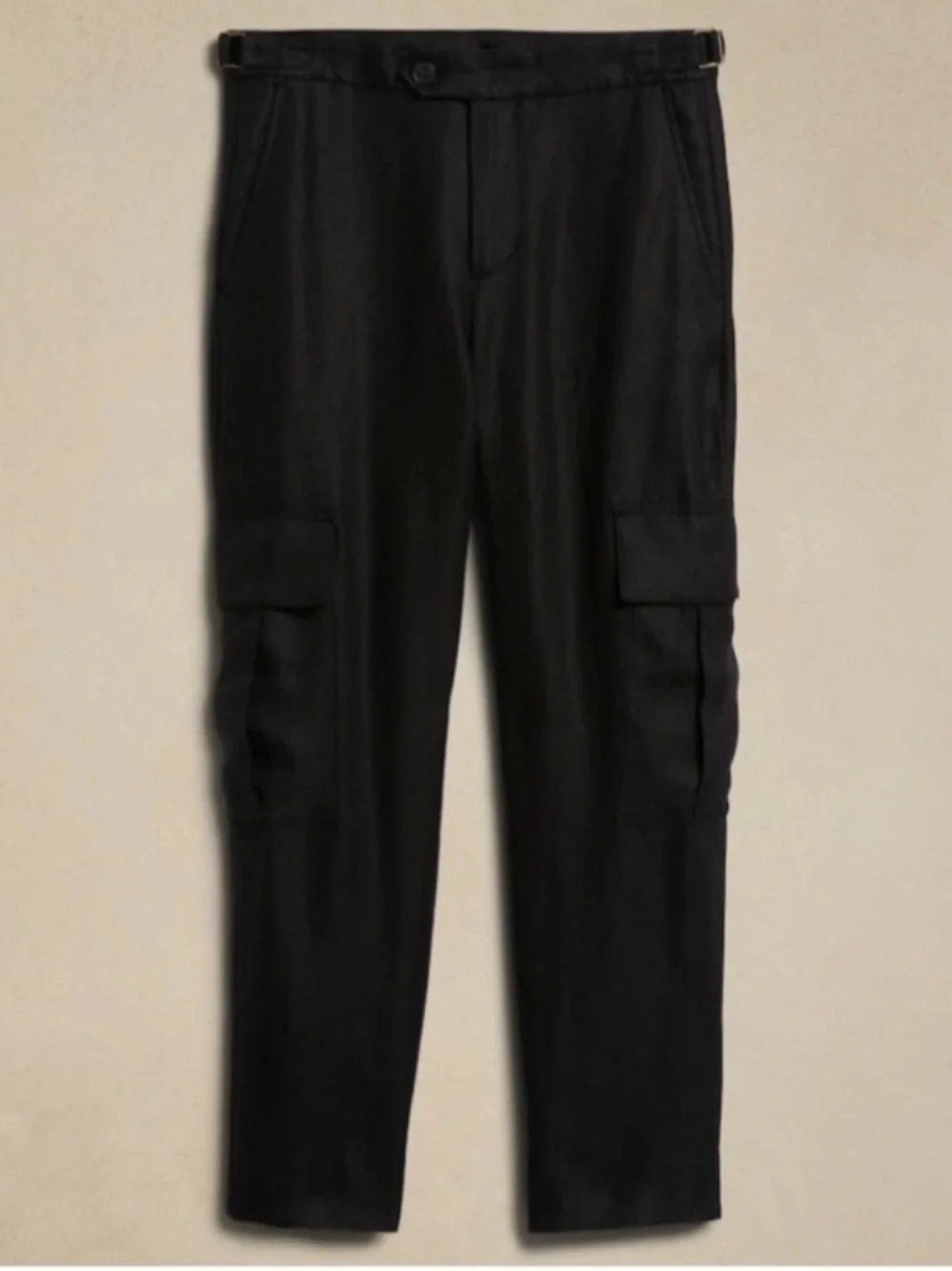 Banana Republic Heritage Expedition Cargo 100% Linen Pant in Black Size 4 Petite